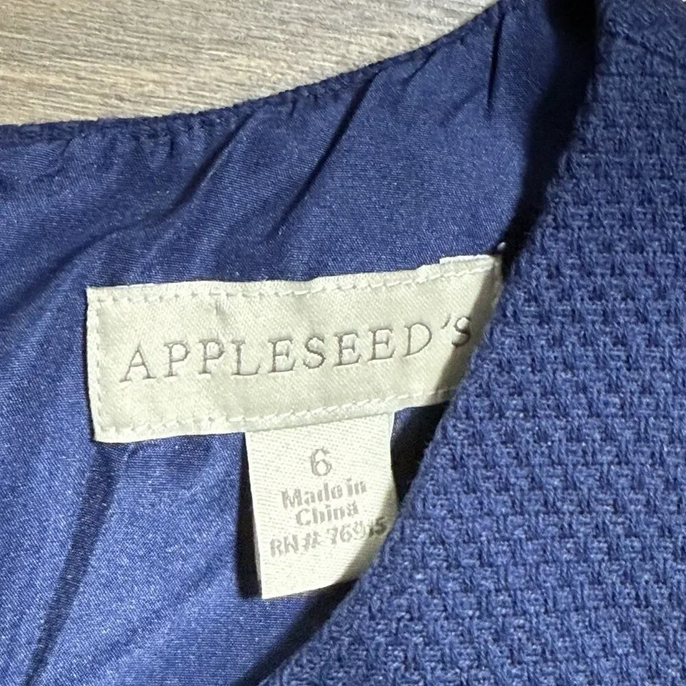 Appleseeds Dress Suit Women 6 Blue Dress Jacket Career Business Office Vintage